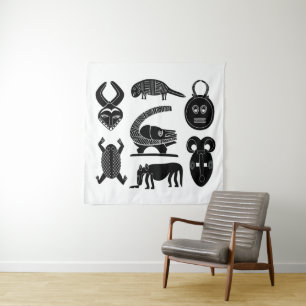 Tapete De Parede Arte tribal africana abstrata