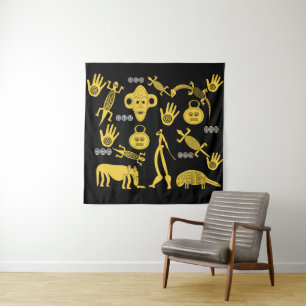 Tapete De Parede Arte tribal africana abstrata moderna contemporâne