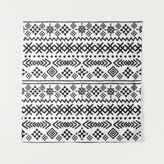 Tapete De Parede Arte tribal boho: geométrico sem costura. (Frente)