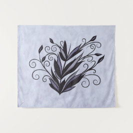 Tapete De Parede Arte vegetal gótica - Rodovalho Floral preto e rox