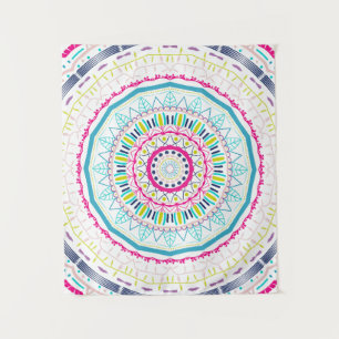 Tapete De Parede Arte Vibrante e Colorida de Mandala