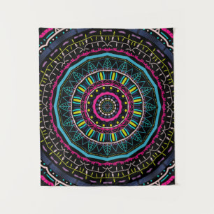 Tapete De Parede Arte Vibrante e Colorida de Mandala