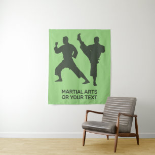 Tapete De Parede Artes Marciais de Texto e Cor Personalizados
