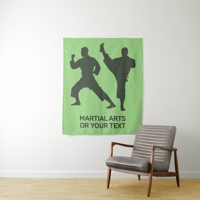 Tapete De Parede Artes Marciais de Texto e Cor Personalizados (In Situ)