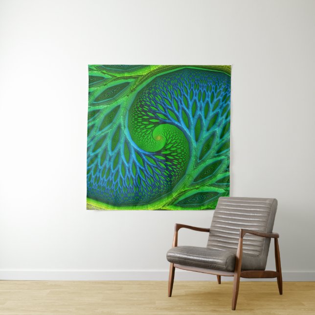 Tapete De Parede Árvore Da Espiral Fractal Da Vida (In Situ)
