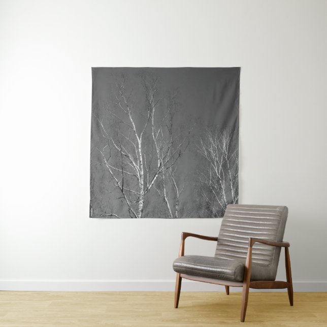 Tapete De Parede Árvore de Birch Escuro Silhuettes 1 (In Situ)