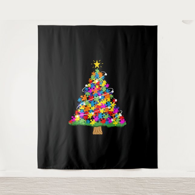 Tapete De Parede Árvore de Natal Autismo (Frente)