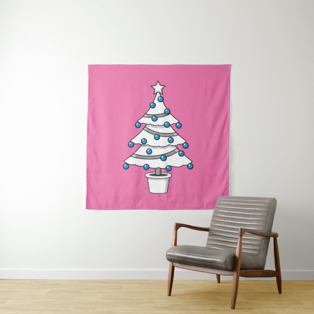 Tapete De Parede Árvore de Natal Branco (In Situ)