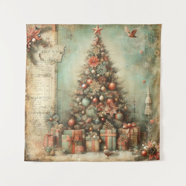 Tapete De Parede Árvore de Natal Clássica (Frente)