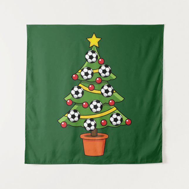 Tapete De Parede Árvore de Natal de Futebol (Frente)