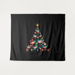Tapete De Parede Árvore de Natal Flamingo Engraçada