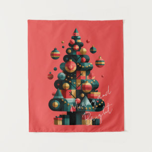 Tapete De Parede Árvore de Natal Geométrica