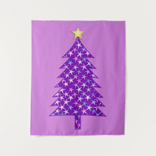 Tapete De Parede Árvore de Natal minimalista moderna em estrelas ro