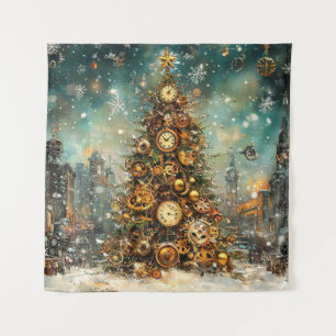 Tapete De Parede Árvore de Natal Steampunk
