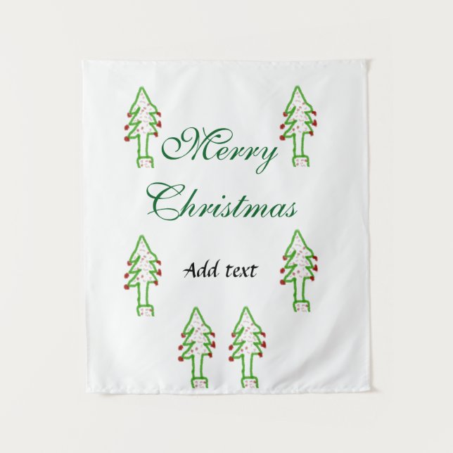 Tapete De Parede Árvore de Natal verde cereja vermelha alegria Nata (Frente)