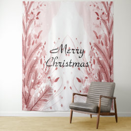 Tapete De Parede Árvore de Natal Vermelha Decoração de Neve do Pinh