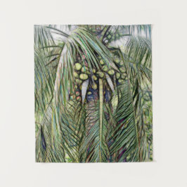 Tapete De Parede Árvore de Palmeira de Coco Moderna Folhagem Tropic