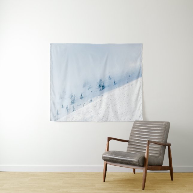 Tapete De Parede Árvores congeladas e nuvens nas montanhas (In Situ (Horizontal))