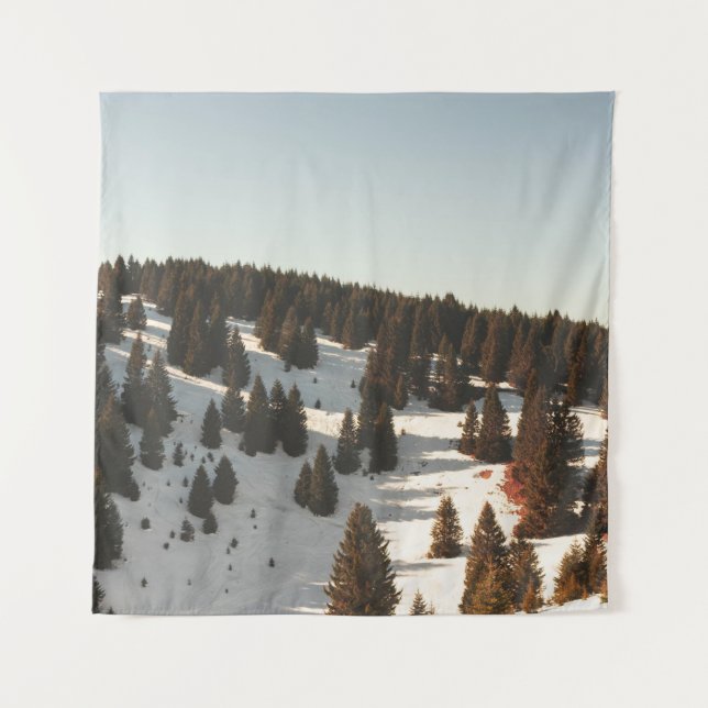 TAPETE DE PAREDE ÁRVORES DE PINOS VERDES (Frente)