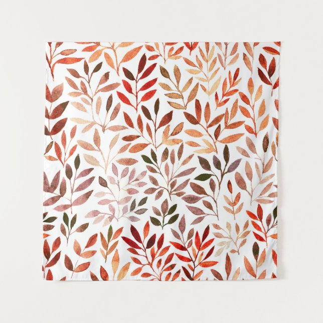 Tapete De Parede Árvores retrógradas, padrão sem costura de aquarel (Frente)