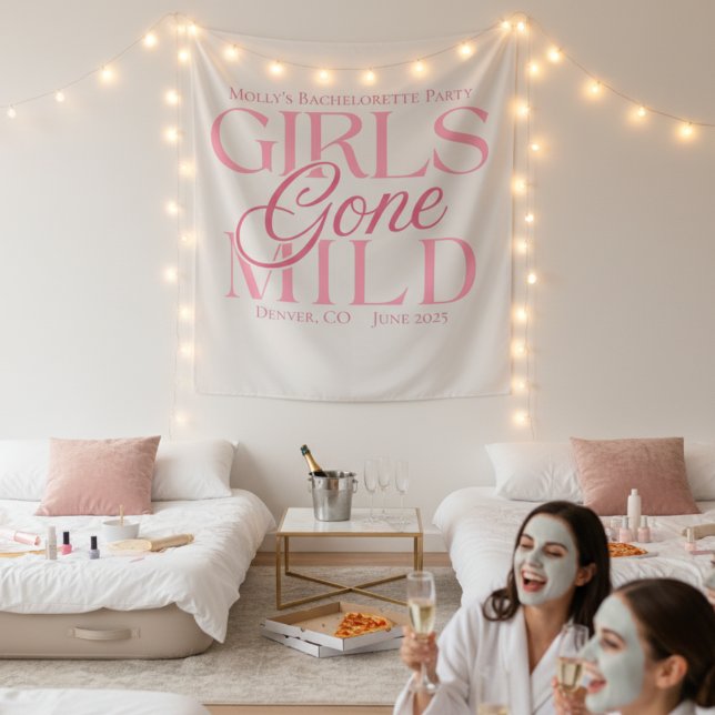 Tapete De Parede As Meninas Ficaram Ligeiras - Design de Bacheloret (Not every bachelorette party needs to be wild—and that’s exactly the vibe of Girls Gone Mild!)