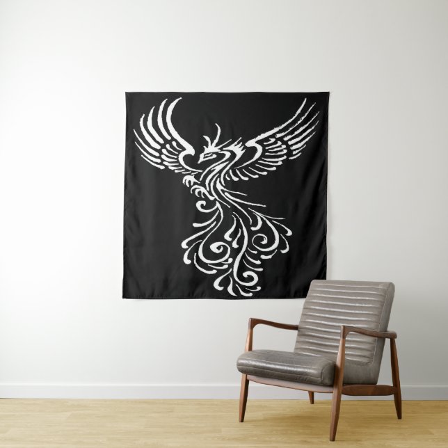 Tapete De Parede Ascensão Da Ilustração Branca De Ashes Phoenix (In Situ)