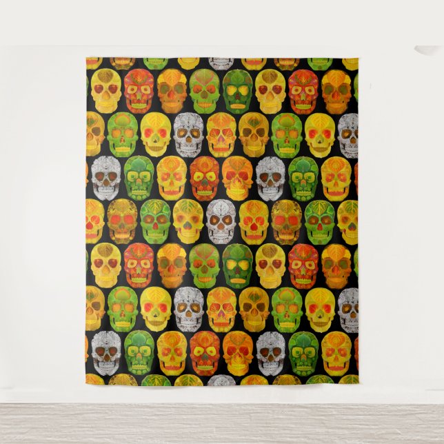 Tapete De Parede Aspen Leaf Skulls padrão sem falhas 2018 (Frente)