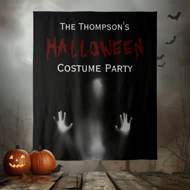 Tapete De Parede Assustador Moderno, Bloody Halloween Party Black B (Criador carregado)