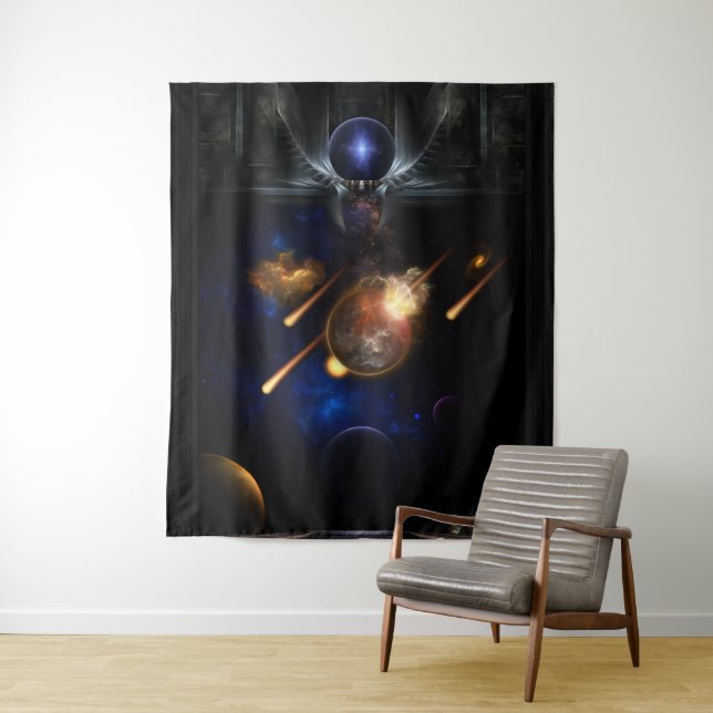 Tapete De Parede Asteroide Apocalypse Fractal Art Spacescape (In Situ)
