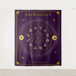 Tapete De Parede Astrologia Calendário Zodiac - Roxo