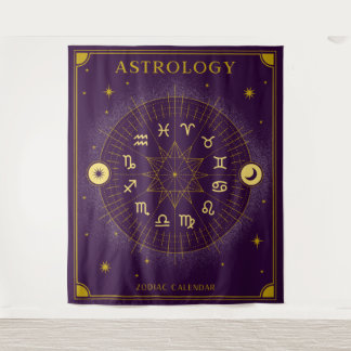 Tapete De Parede Astrologia Calendário Zodiac - Roxo
