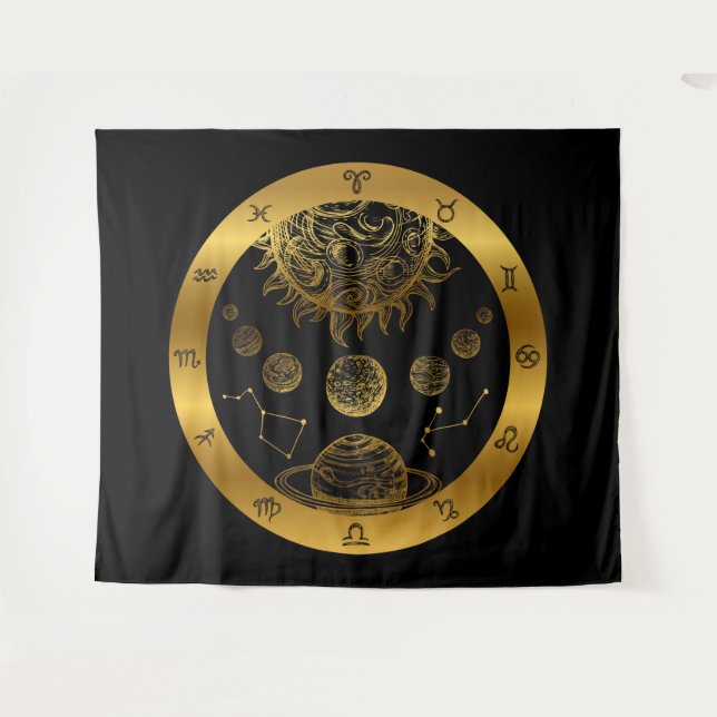 Tapete De Parede Astrologia Zodiac (Frente (Horizontal))