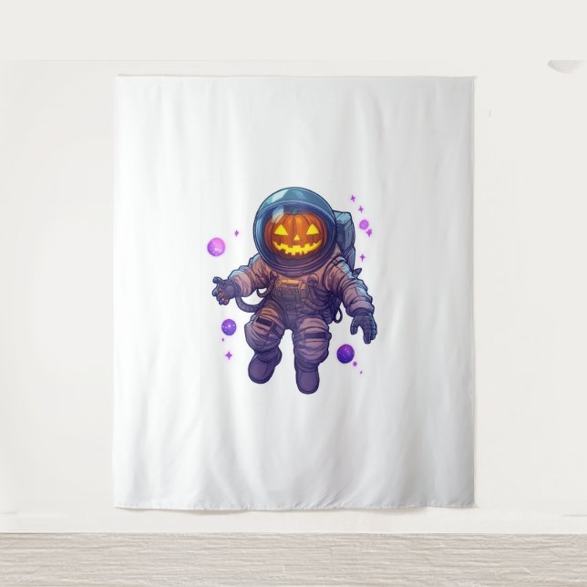 Tapete De Parede Astronauta Jack-o-Lanterna (Frente)