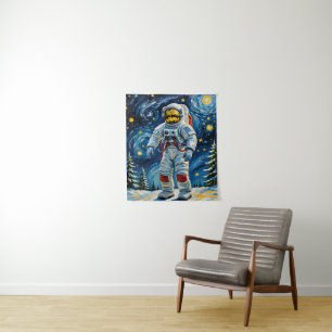 Tapete De Parede Astronauta na Floresta de Inverno