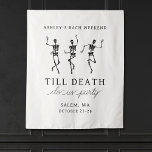 Tapete De Parede Até a morte do nosso Festa de Bachelorette no Fim<br><div class="desc">Este design de convite simples,  mas super chico apresenta esqueletos dançarinos e um tema assustador.</div>