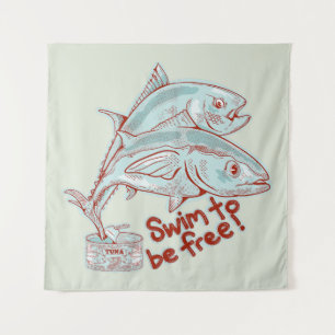 Tapete De Parede Atum Peixe que escava uma lata