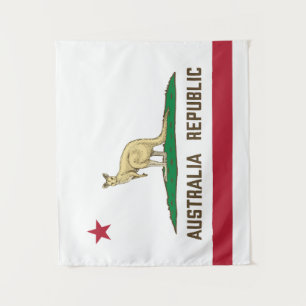 Tapete De Parede Austrália República da Califórnia Flag Kangaroo