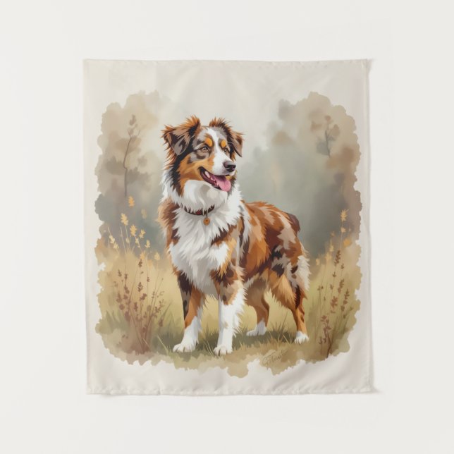 Tapete De Parede Australian Shepherd Dog Red Merle Aussie (Frente)