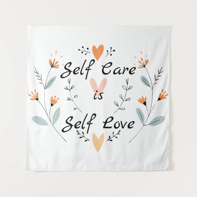 Tapete De Parede Autoatendimento é amor próprio:se abraça (Frente)