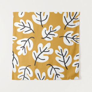 Tapete De Parede Autumn leaves vintage seamless pattern. Oak leaf s