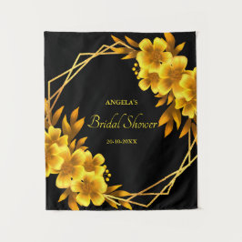 Tapete De Parede Autumn romance faux gold yellow florométrico