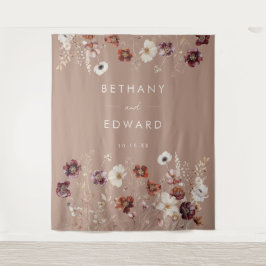 Tapete De Parede Autumn Wildflower Meadow Taupe Fundo de Casamento