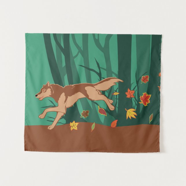 Tapete De Parede Autumn Wolf (Frente (Horizontal))