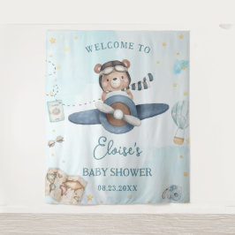 Tapete De Parede Aventura Chá de fraldas de Garçom Azul do Urso de