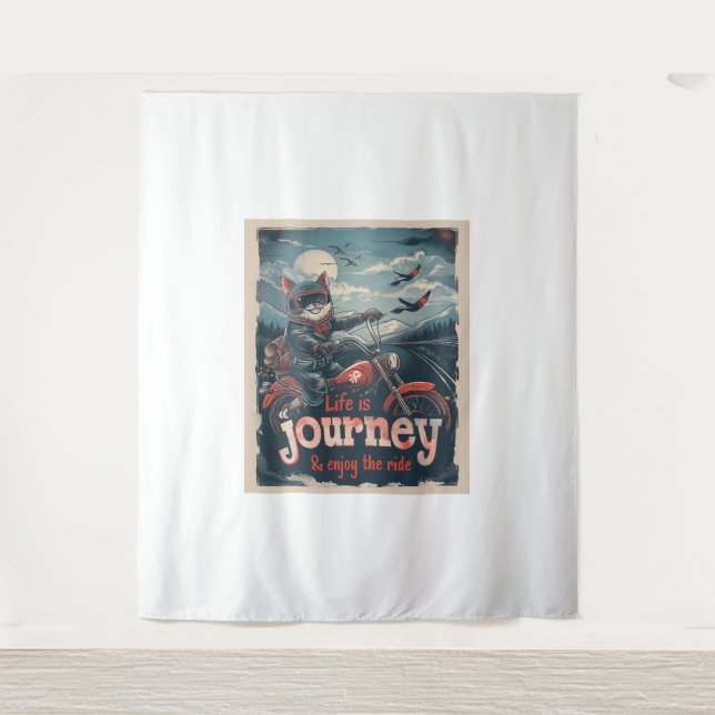 Tapete De Parede Aventura de Gato Biker (Frente)