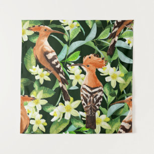Tapete De Parede Aves Exóticas: Impressão de Vintagem Tropical