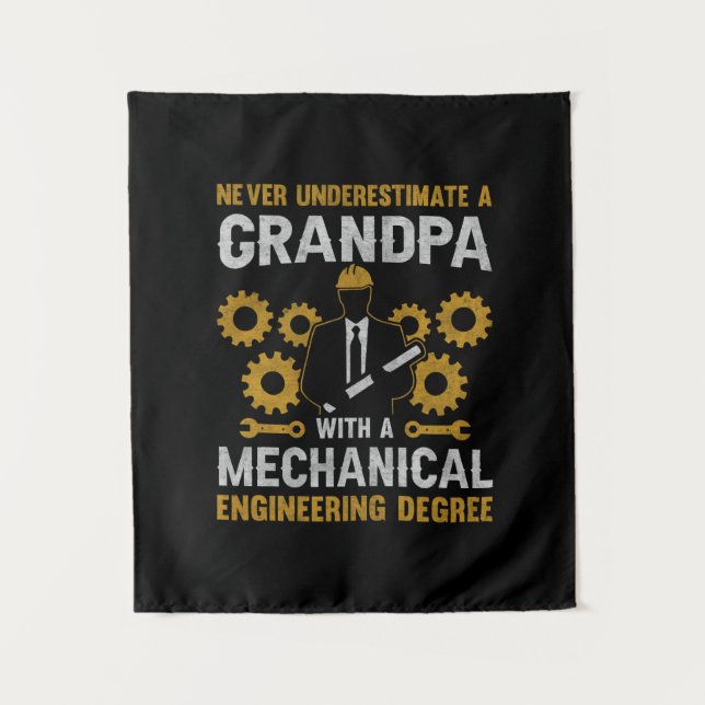 Tapete De Parede Avô Com Engenharia Mecânica (Frente)