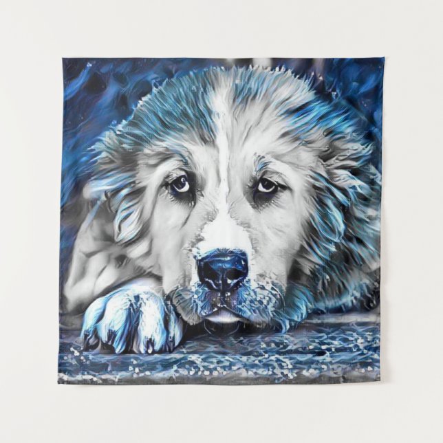 Tapete De Parede AZUL - Cão (Frente)