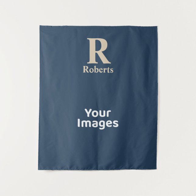 Tapete De Parede Azul Clássico E Vanilla Inicial/Primeiro/Nome Da F (Frente)