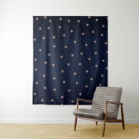 Azul Escuro e Rosa Dourado Estrelas Brilhantes Est